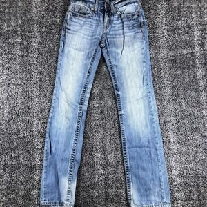 BKE Aiden Straight Jeans Womens 27L Blue Light‎ Wash Relaxed Distressed Denim